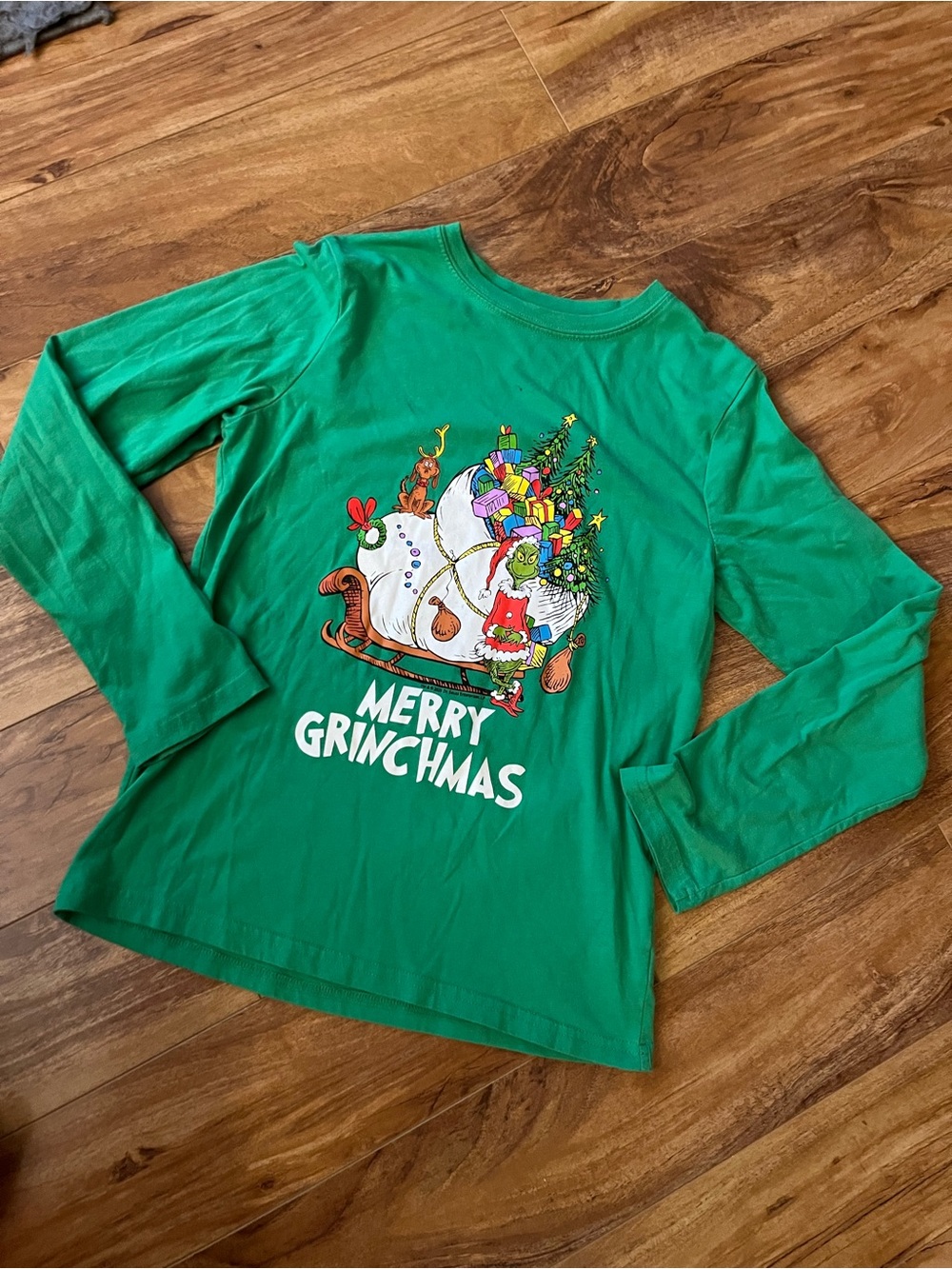 🎄Merry Grinchmas Green Kids Long-Sleeve Tee